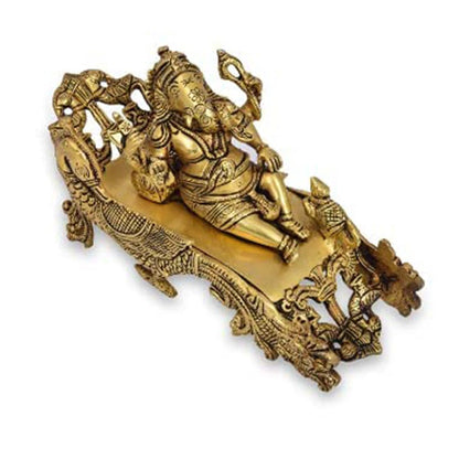 Lord Ganesha On A Peacock Chariot | 9 x 3 x 6 inches