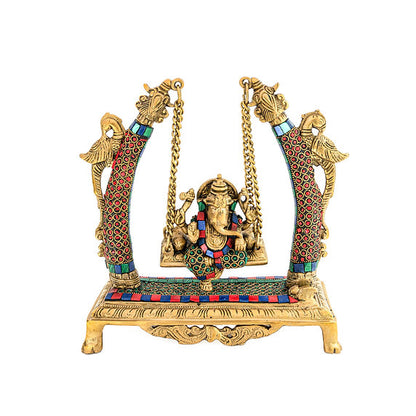 Divine Joy Lord Ganesha On A Swing | 9 x 4 x 10 inches