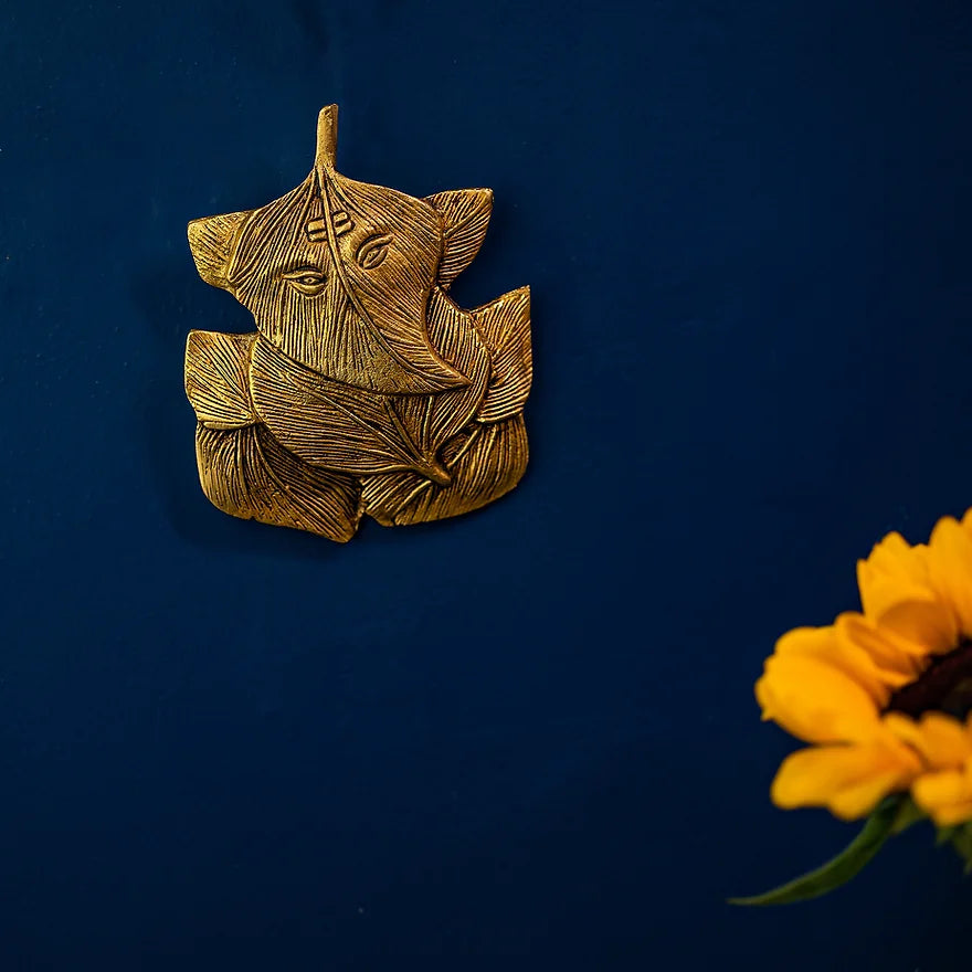 Nature'S Blessing Leafy Ganesh Wall Art | 5 x 1 x 6 inches