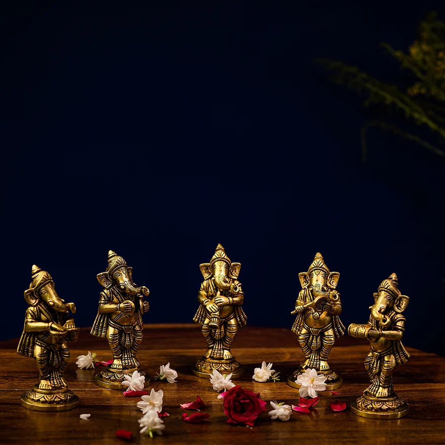 Divine Presence Band Of Ganesha | Set of 5 | 2 x 2 x 5 inches