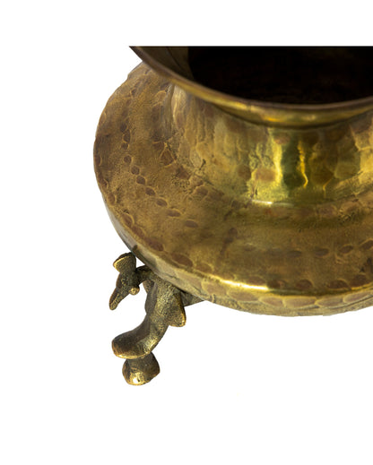 Classic Pure Brass Antique Pot Decorative Accent |Mustard |10 x 7 x 12 cm/ 4 x 3 x 5 inches