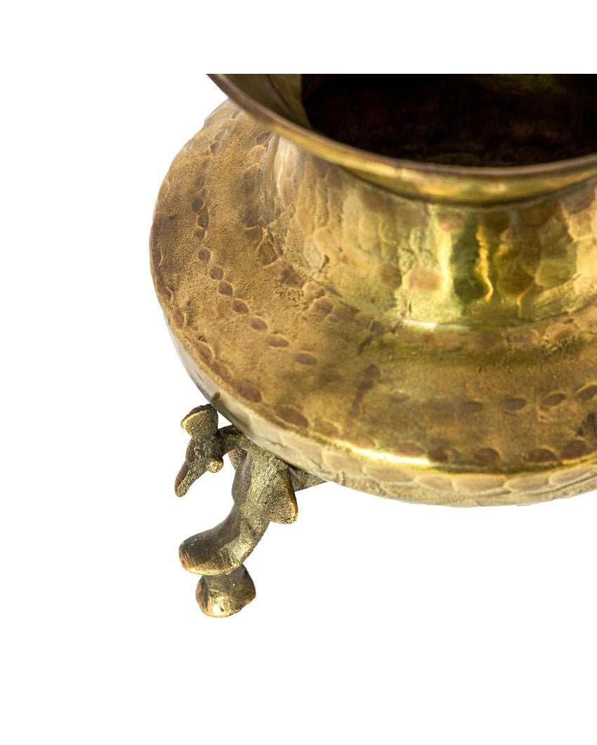 Classic Pure Brass Antique Pot Decorative Accent |Mustard |10 x 7 x 12 cm/ 4 x 3 x 5 inches