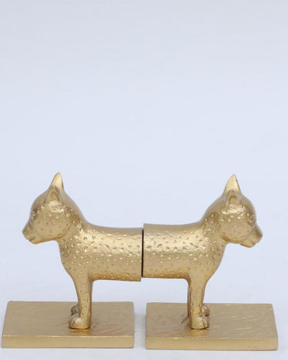 Stylish Sheera Metal Bookends Decorative Pieces | Mustard| Pack of 2 | 10 x 7 x 15 cm /4 x 3 x 6 inches