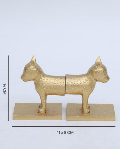 Stylish Sheera Metal Bookends Decorative Pieces | Mustard| Pack of 2 | 10 x 7 x 15 cm /4 x 3 x 6 inches