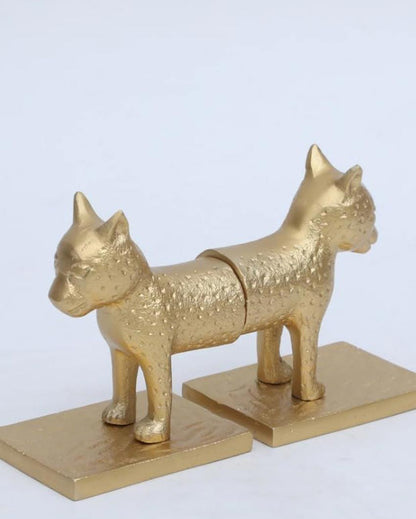 Stylish Sheera Metal Bookends Decorative Pieces | Mustard| Pack of 2 | 10 x 7 x 15 cm /4 x 3 x 6 inches