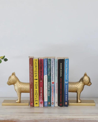 Stylish Sheera Metal Bookends Decorative Pieces | Mustard| Pack of 2 | 10 x 7 x 15 cm /4 x 3 x 6 inches