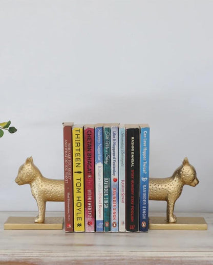 Stylish Sheera Metal Bookends Decorative Pieces | Mustard| Pack of 2 | 10 x 7 x 15 cm /4 x 3 x 6 inches