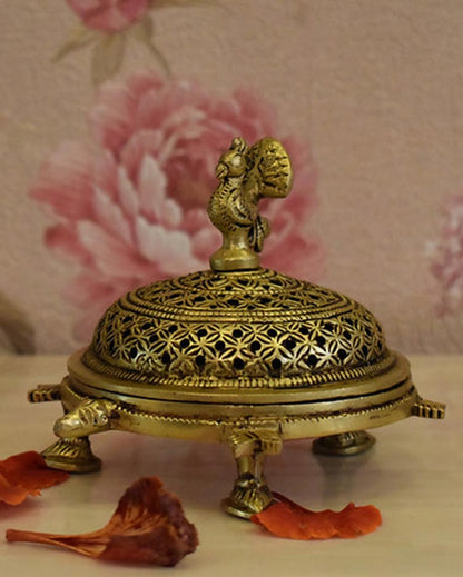 Antique Dhoopdhuni Traditional Incense Burner | Mustard |15 x 12 cm/ 6 x 5 inches