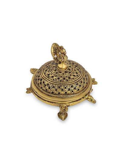 Antique Dhoopdhuni Traditional Incense Burner | Mustard |15 x 12 cm/ 6 x 5 inches