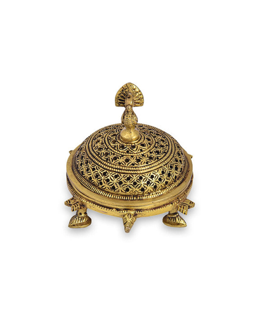 Antique Dhoopdhuni Traditional Incense Burner | Mustard |15 x 12 cm/ 6 x 5 inches