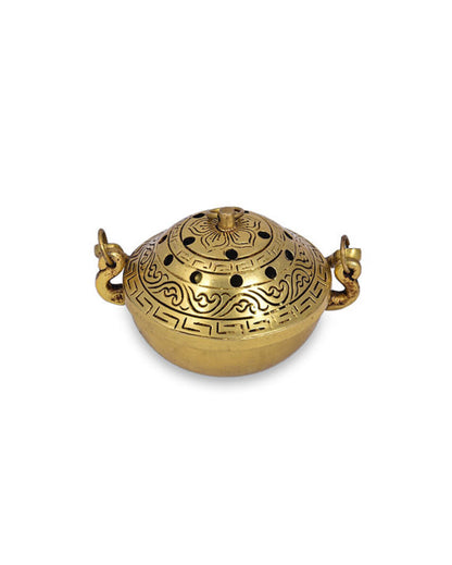 Classic Traditional Dhoop Dhuni Incense Burner |Mustard|  10 x 12 x 7 cm/4 x 5 x 3 inches