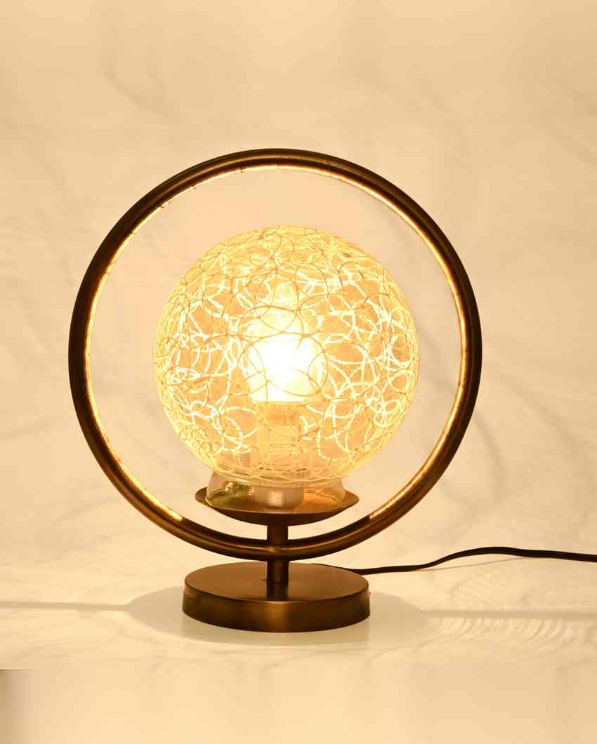 Edelweib Decorative Round Table Lamp with Colorful Glass Shade | 9 x 10 inches