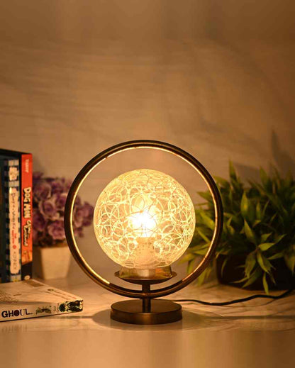 Flieder Decorative Round Table Lamp with Colorful Glass Shade | 9 x 10 inches