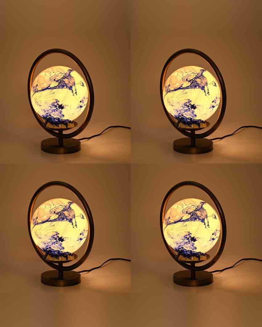 Glockenblume Decorative Round Table Lamp with Colorful Glass Shade | 9 x 10 inches