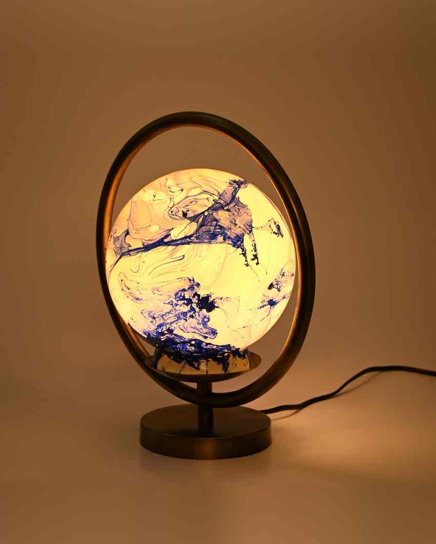 Glockenblume Decorative Round Table Lamp with Colorful Glass Shade | 9 x 10 inches