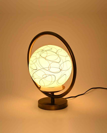 Hibiskus Decorative Round Table Lamp with Colorful Glass Shade | 9 x 10 inches