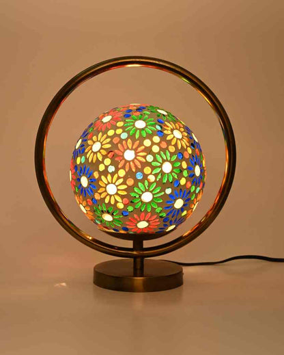 Krokus Decorative Round Table Lamp with Colorful Glass Shade | 9 x 10 inches