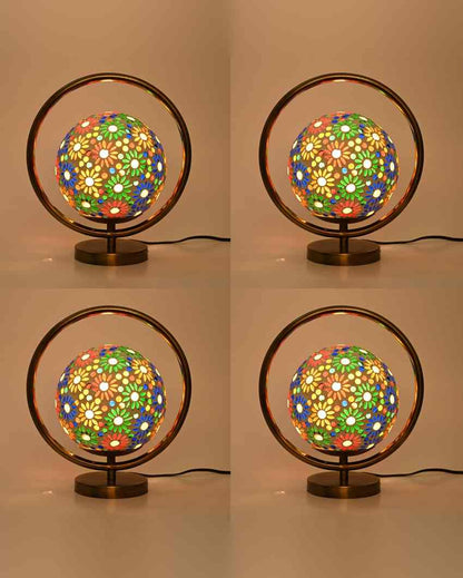 Krokus Decorative Round Table Lamp with Colorful Glass Shade | 9 x 10 inches