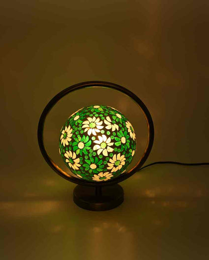 Mohnblume Decorative Round Table Lamp with Colorful Glass Shade | 9 x 10 inches