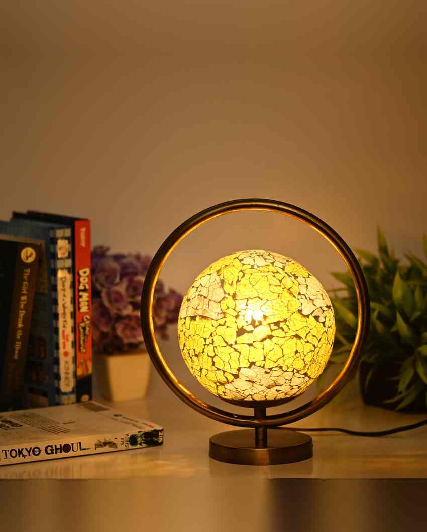 Primel Decorative Round Table Lamp with Colorful Glass Shade | 9 x 10 inches