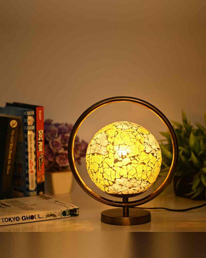 Primel Decorative Round Table Lamp with Colorful Glass Shade | 9 x 10 inches