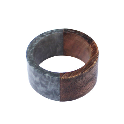 Resin Napkin Ring  | Set of 6 | Multiple Colors Natural & Grey