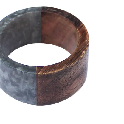 Resin Napkin Ring  | Set of 6 | Multiple Colors Natural & Grey