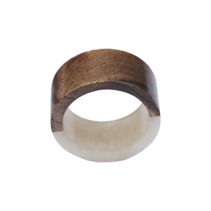 Resin Napkin Ring  | Set of 6 | Multiple Colors Natural & White