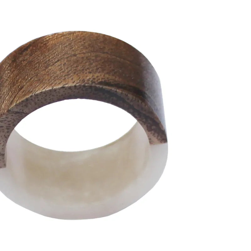 Resin Napkin Ring  | Set of 6 | Multiple Colors Natural & White