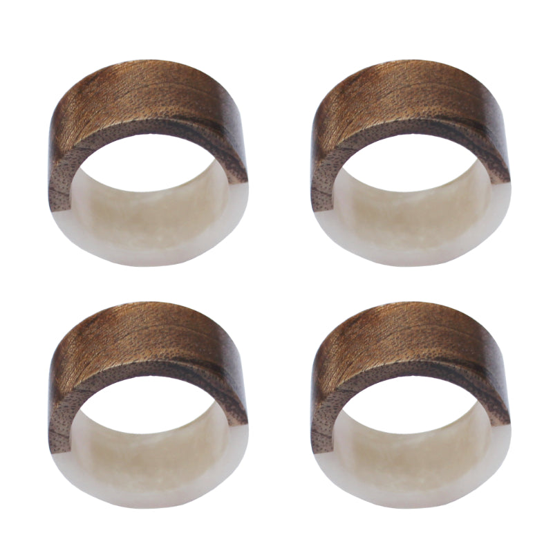 Resin Napkin Ring  | Set of 6 | Multiple Colors Natural & White