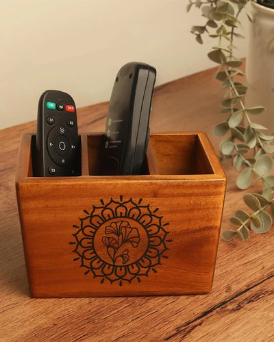 Dynamic Round Teak Wood Multi Remote Holder