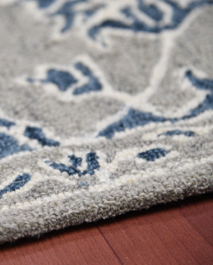 Grey Blue Wool Romania Hand Tufted Carpet | 6x4, 8x5 ft 6 x 4 ft
