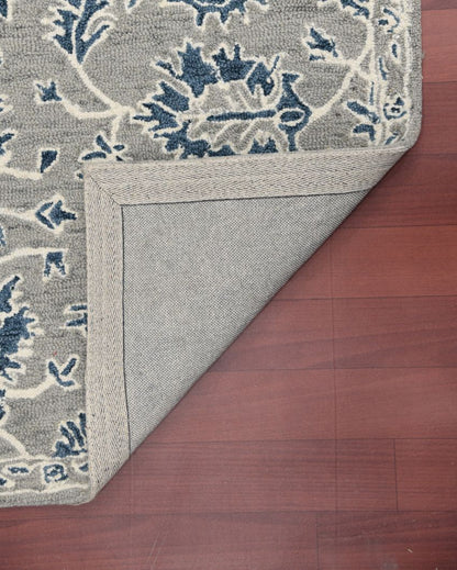 Grey Blue Wool Romania Hand Tufted Carpet | 6x4, 8x5 ft 6 x 4 ft