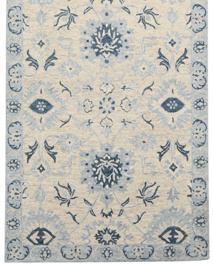 Light Blue Wool Romania Hand Tufted Carpet | 6x4, 8x5 ft 6 x 4 ft