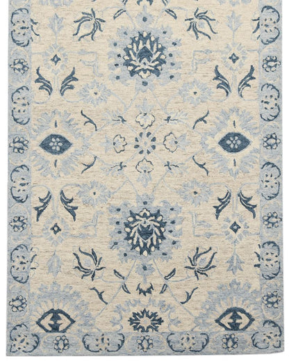 Light Blue Wool Romania Hand Tufted Carpet | 6x4, 8x5 ft 6 x 4 ft