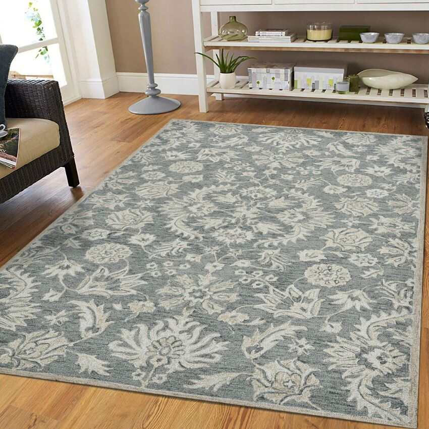 Grey Wool Hand Romania Tufted Rug Carpet