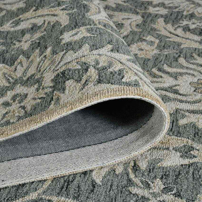 Grey Wool Hand Romania Tufted Rug Carpet