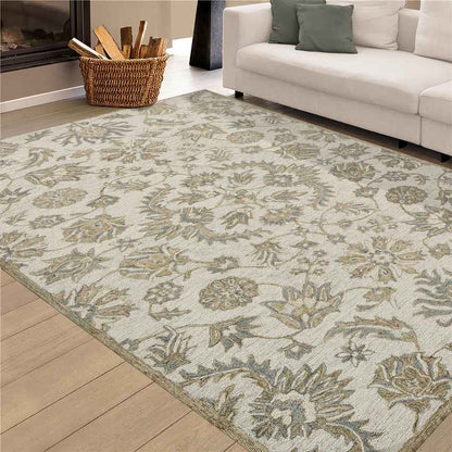 Classic Design Ivory Shade Wool Area Rug | 10 x 8 Feet