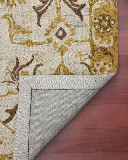 Gold Wool Romania Hand Tufted Carpet | 6x4, 8x5 ft 6 x 4 ft
