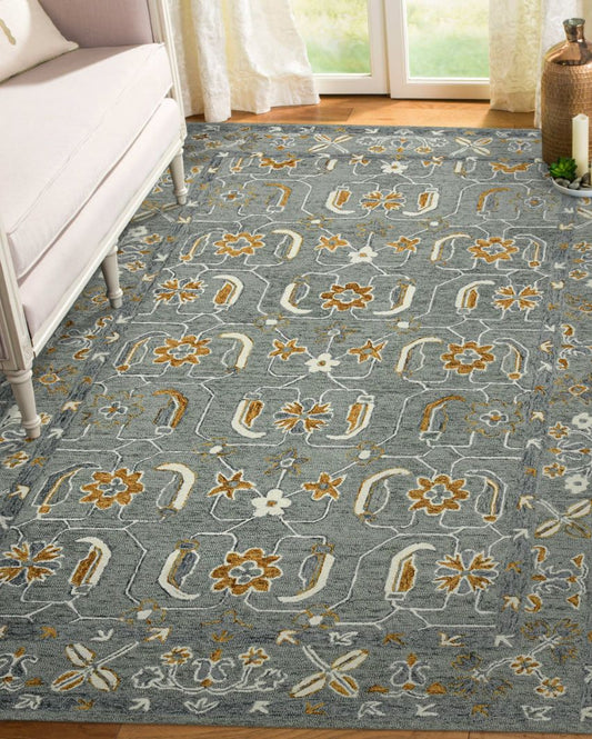 Orange Wool Romania Hand Tufted Carpet | 6x4, 8x5 ft 8 x 5 ft