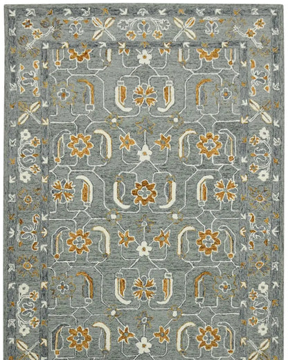 Hand-Tufted Colorful Wool Rug with Floral Pattern | 8 x 10 Feet