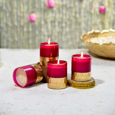 Rani Pink Mogra Scented Votive Candles | Set Of 4 Default Title