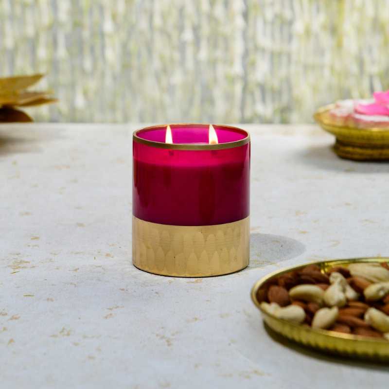 Rani Pink Double Wick Mogra Scented Candle Default Title