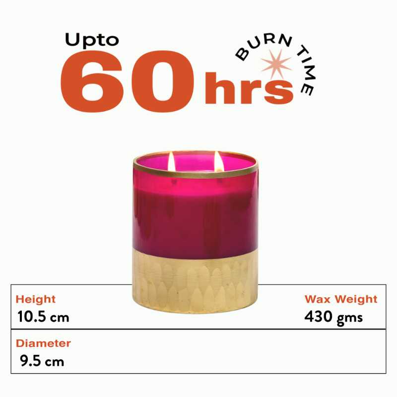 Rani Pink Double Wick Mogra Scented Candle Default Title