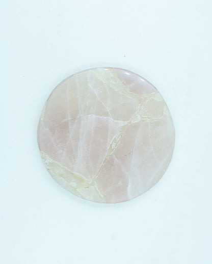 Rose Quartz Round Coasters | Set Of 2 | 4 inches