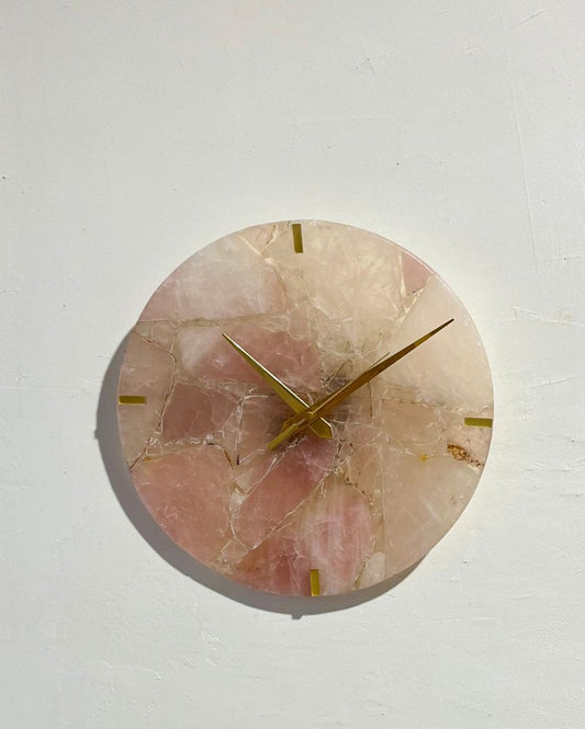 Rose Quartz Luxury Stone Wall Clock