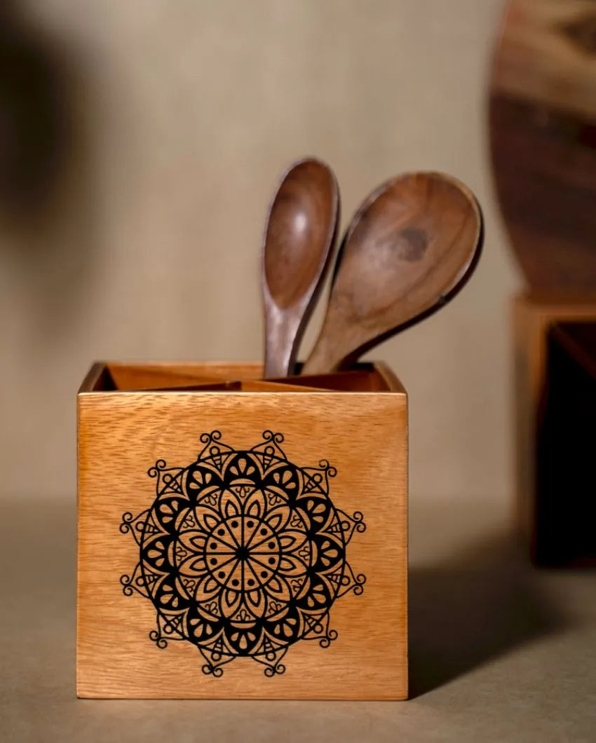 Wood Lite Spoon Stand | Single | 4.7 x 5 x 4.5 inches