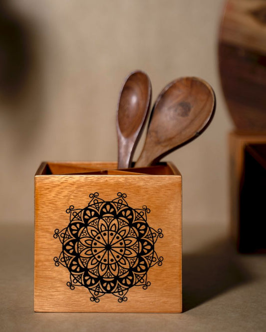 Wood Lite Spoon Stand | Single | 4.7 x 5 x 4.5 inches
