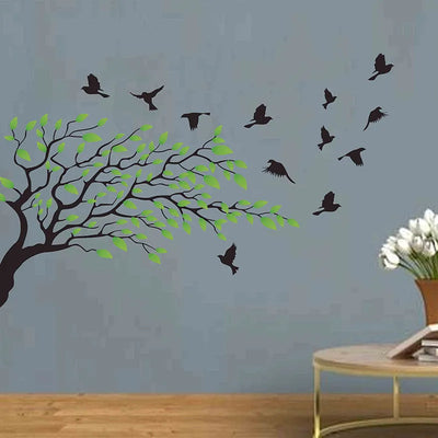 Flying Birds From A Tree Branch Wall Sticker Default Title