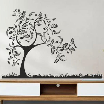 Black Tree With Grass Wall Sticker Default Title